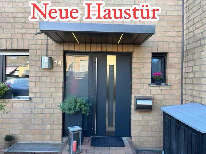 Facebook-Beitrag über eine neu montierte Haustür