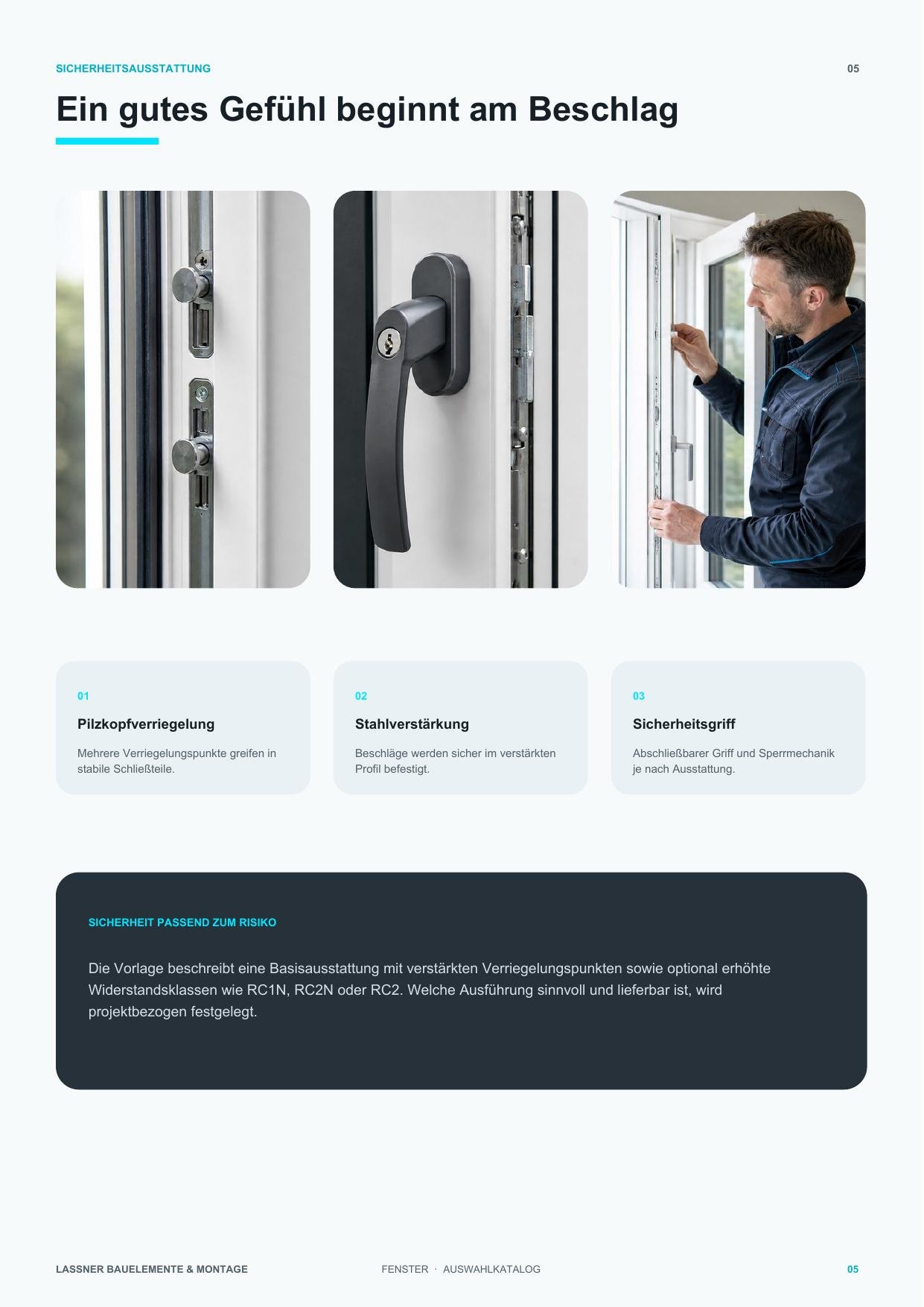 Fenster-Katalog: Sicherheitsbeschläge und abschließbare Griffe